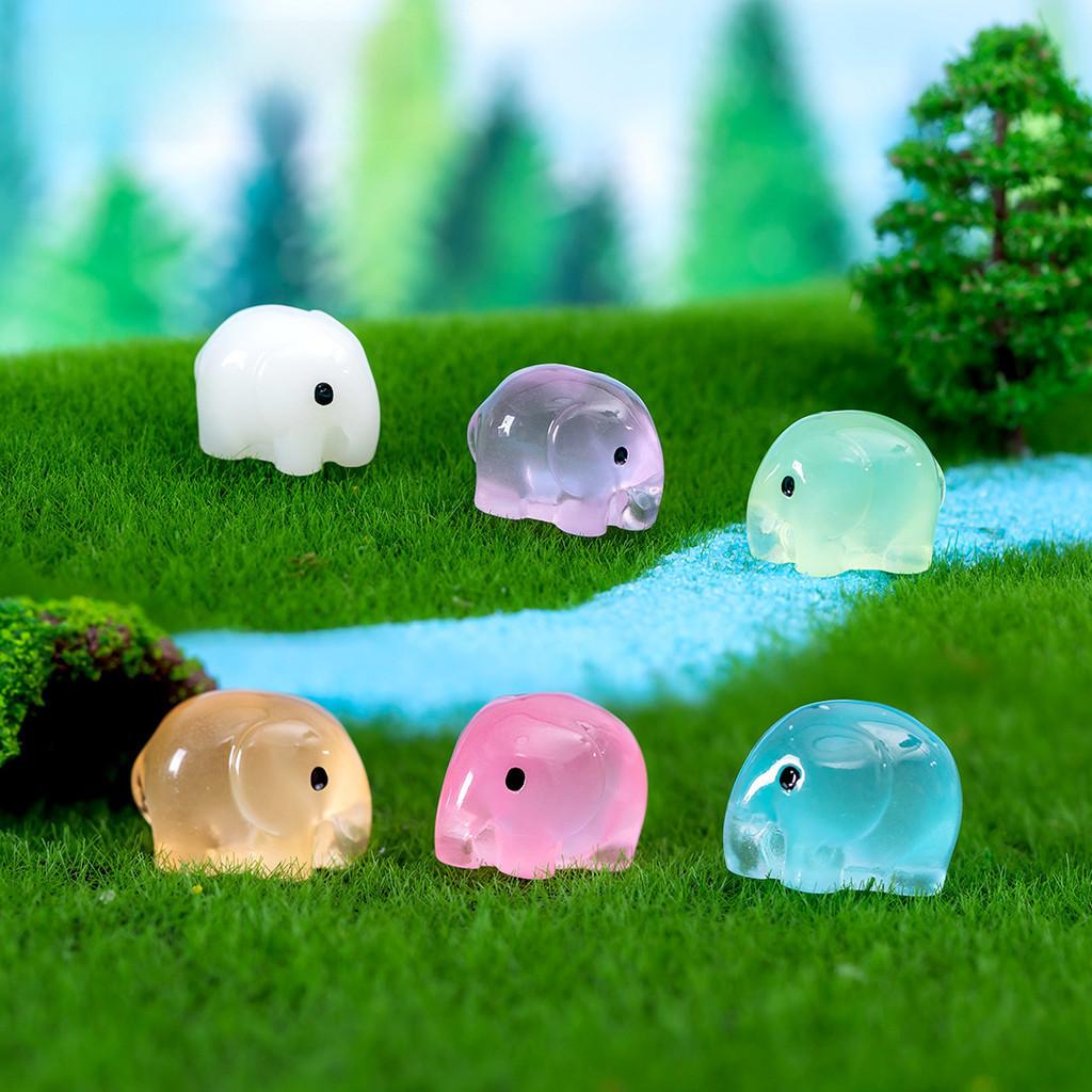 Adorable Luminous Resin Elephant Figurine For Creative Desktop Decoration