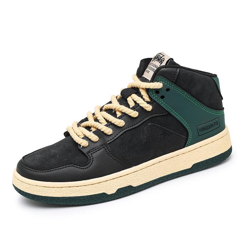 

Весенние новые высокие повседневные туфли на шнуровке в стиле ретро для студентов на плоской подошве, для занятий спортом на открытом воздухе, для мужчин 39