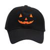 Halloween Baseball Hat Halloween Embroidered Pumpkin Face Baseball Cap Breathable Adjustable Outdoor Sun Hat