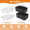 Air Fryer Accessories Set 2pcs Stainless Steel Rack and 2pcs Baking Tray Silicone Basket Air Fryer Liner for Kitchen
