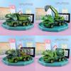 Van Dinosaur Prison And Digging Vehicle With Plastic Construction For Child Fun