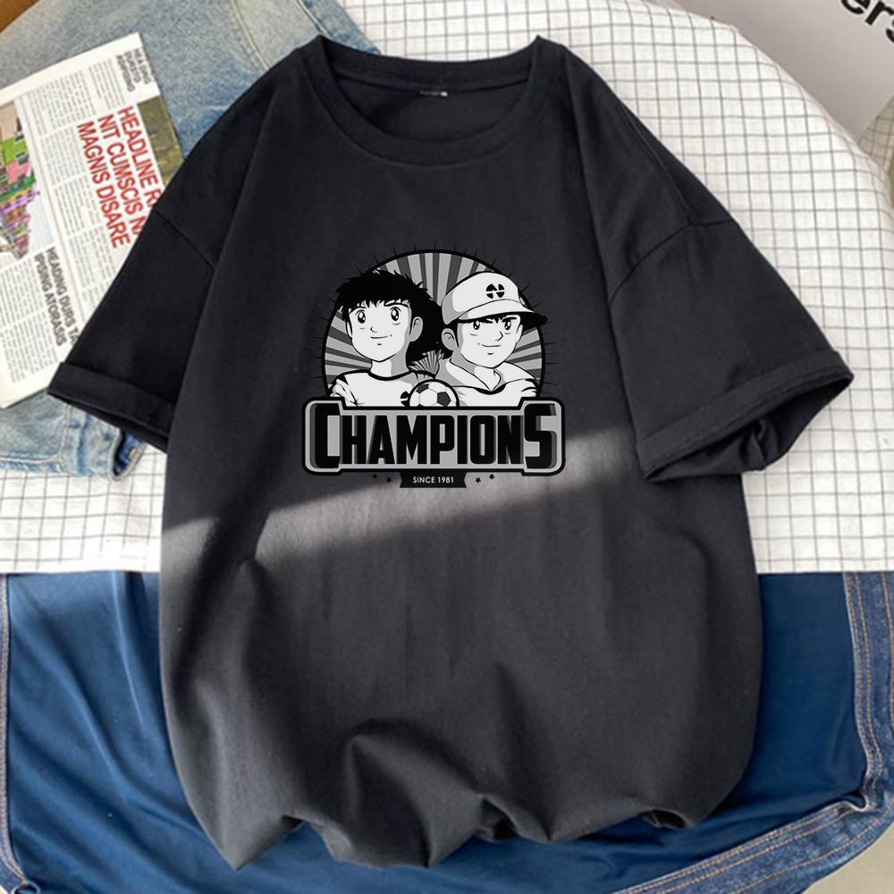 

Капитан Цубаса Забавная мужская футболка с принтом Творчество Удобная футболка Футболки оверсайз Уличная футболка с круглым вырезом Мужская футболка