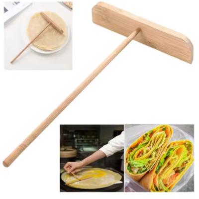 1-2 Pièces Pratique Forme T Machine à Crêpes Étaleur de Pâte à Pancakes Bâtonnet en Bois Bricolage Crêpes Chinoises Omelette Outils à Tarte Support Étaleur
