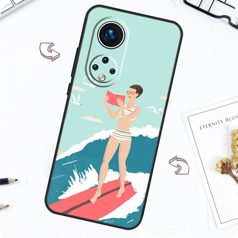 

Surfboard Surfing Surf Girl Case For Honor Magic 7 5 6 Pro Honor 200 Pro X9b X9a X8b X8a X8 X9 X9c 50 70 90 Lite Cover Honor Magic6 Lite