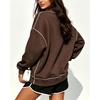 Women's Fashion Color Long Sleeve Pullover Hoodie Casual Sweatshirt