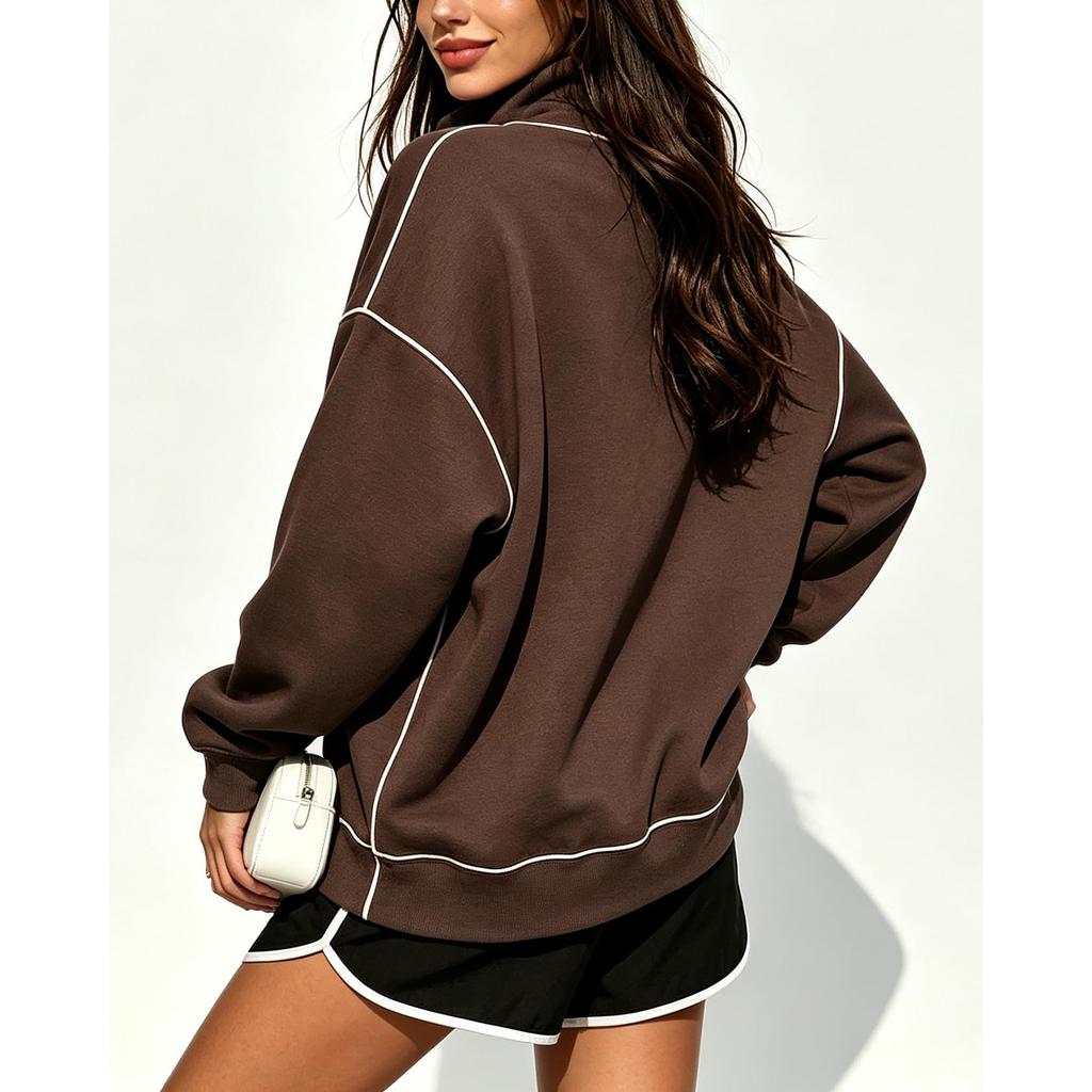 Women's Fashion Color Long Sleeve Pullover Hoodie Casual Sweatshirt