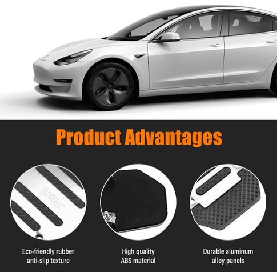 3PCS Non-Slip Car Pedal Pads Manual Gearbox Gas Pedal Brake Pedal Cover Alumin