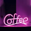 Coffee Letter Neon Sign Lamp Creative Shape Battery-Powered Flicker Free Low-Power Consumption LED Neon Light