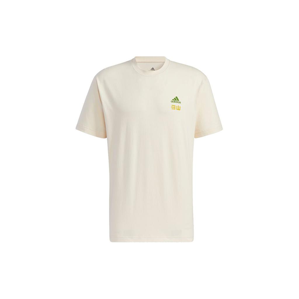 Adidas Iseem Gfx Tee Outdoor Sports Print Round Neck Short Sleeve Unisex Tops Off-White GN7337