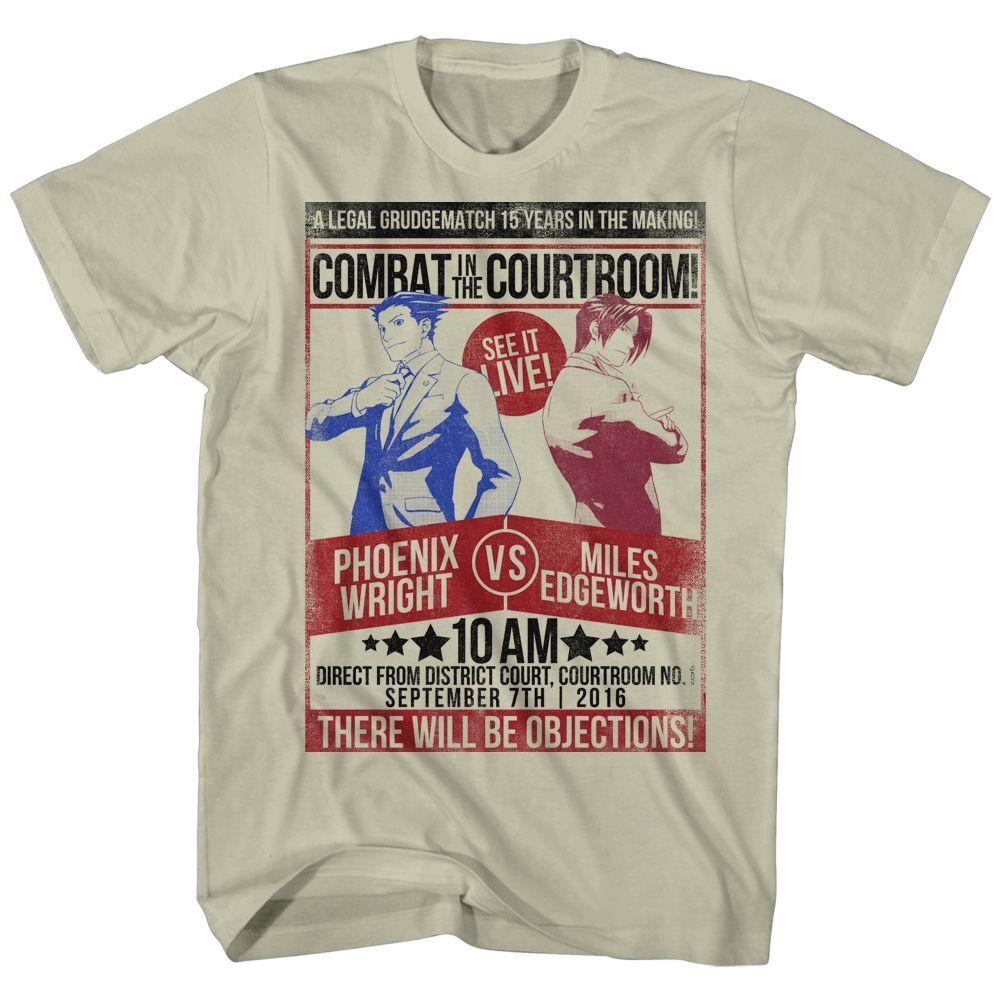 Ace Attorney Fight Short Sleeve Heather Adult T-shirt S