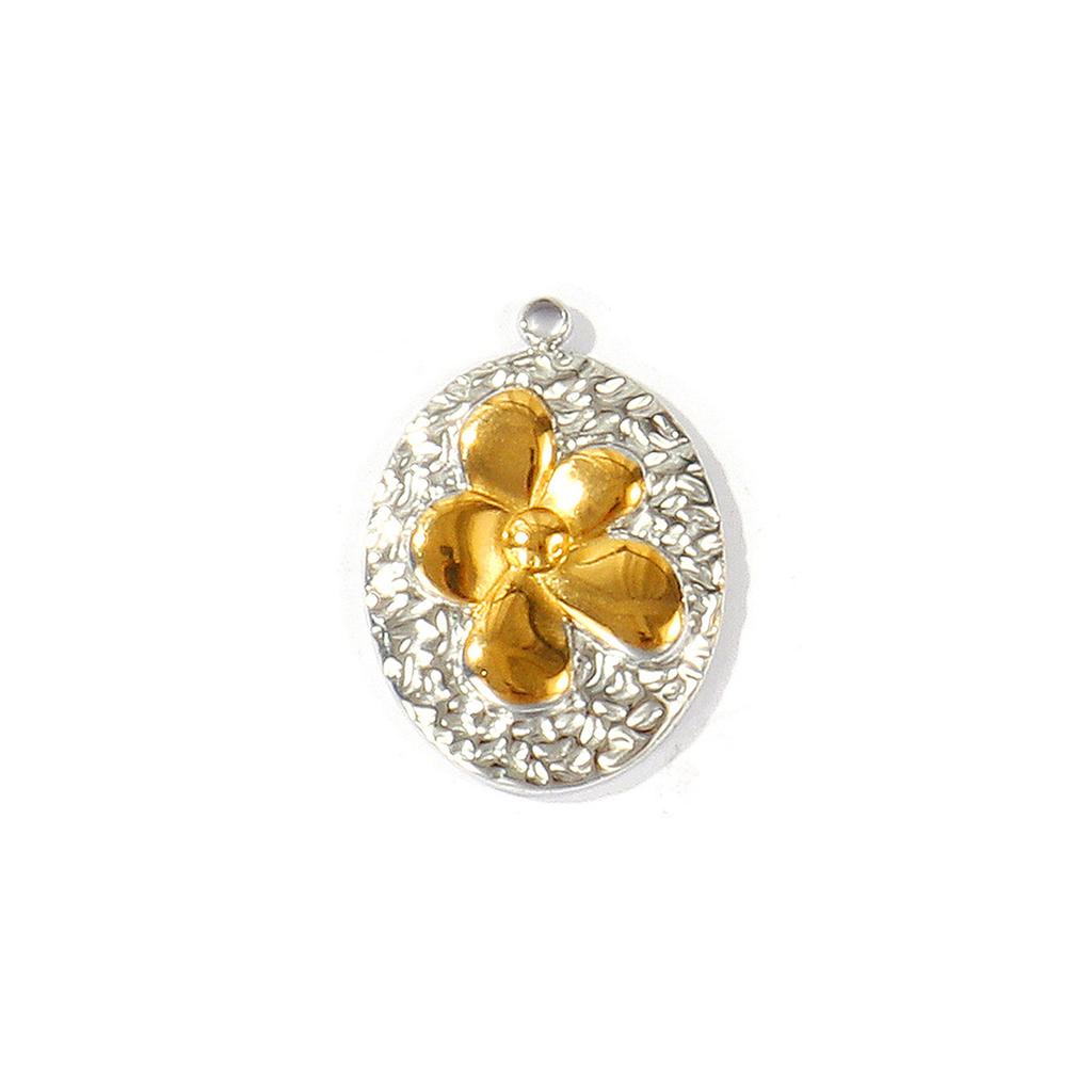 2 PCs 304 Stainless Steel Ocean Charms Starfish Turtle Sun  Flower18K Gold Plated & Silver Tone Two Tone Pendants DIY Necklace