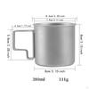 Outdoor Camping Tasse Kaffeebecher Faltbare Griffe Leichtgewicht Titan 380ml für
