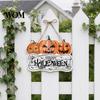 Durable Halloween Party Decor Pumpkin Door Hanging Decor, Spooky Festive Wall Ornament for Scene, Front Entryway Decoration, Trick or Treat Home Gift