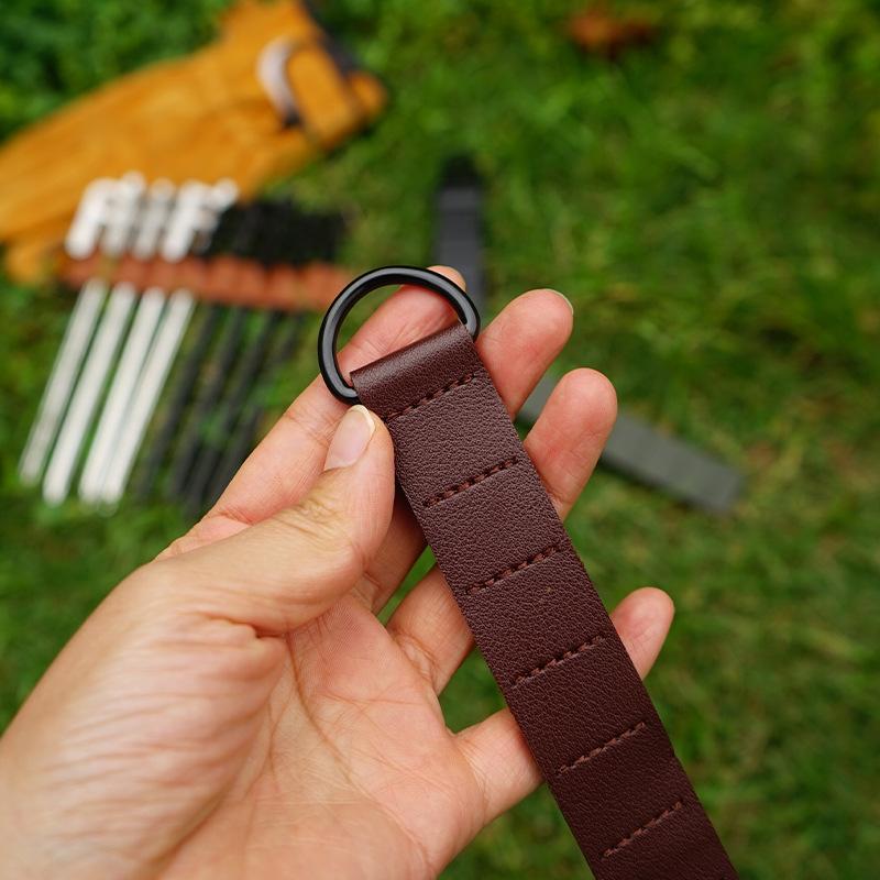 CLS 8-hole Ground Nail Storage Chain PU Leather Portable Tent Nail Storage Bag Outdoor Camping Nail Bag Storage Accessory Chain