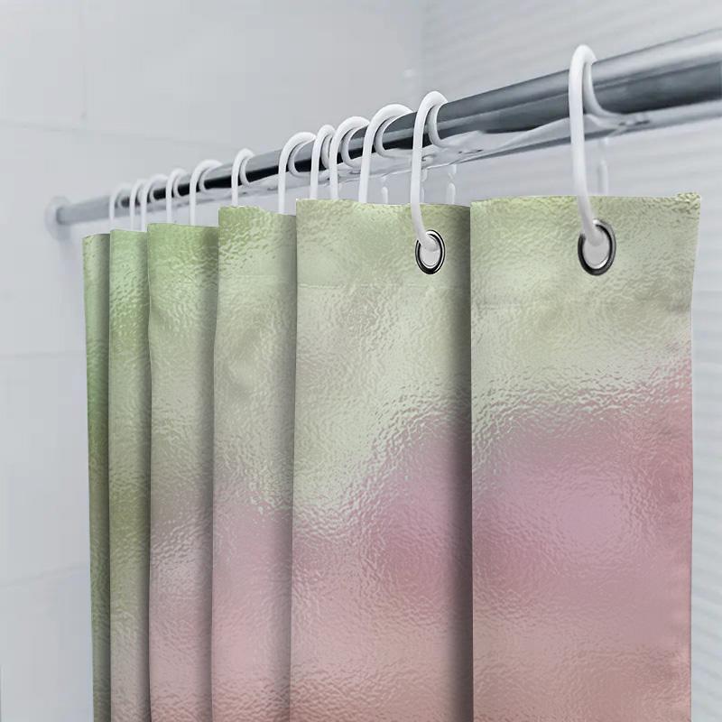 Shower Curtain With Soft Gradient Colors Pink Green Blush White Pastel Bath Waterproof Decorative Shower Curtain For Home Bathro