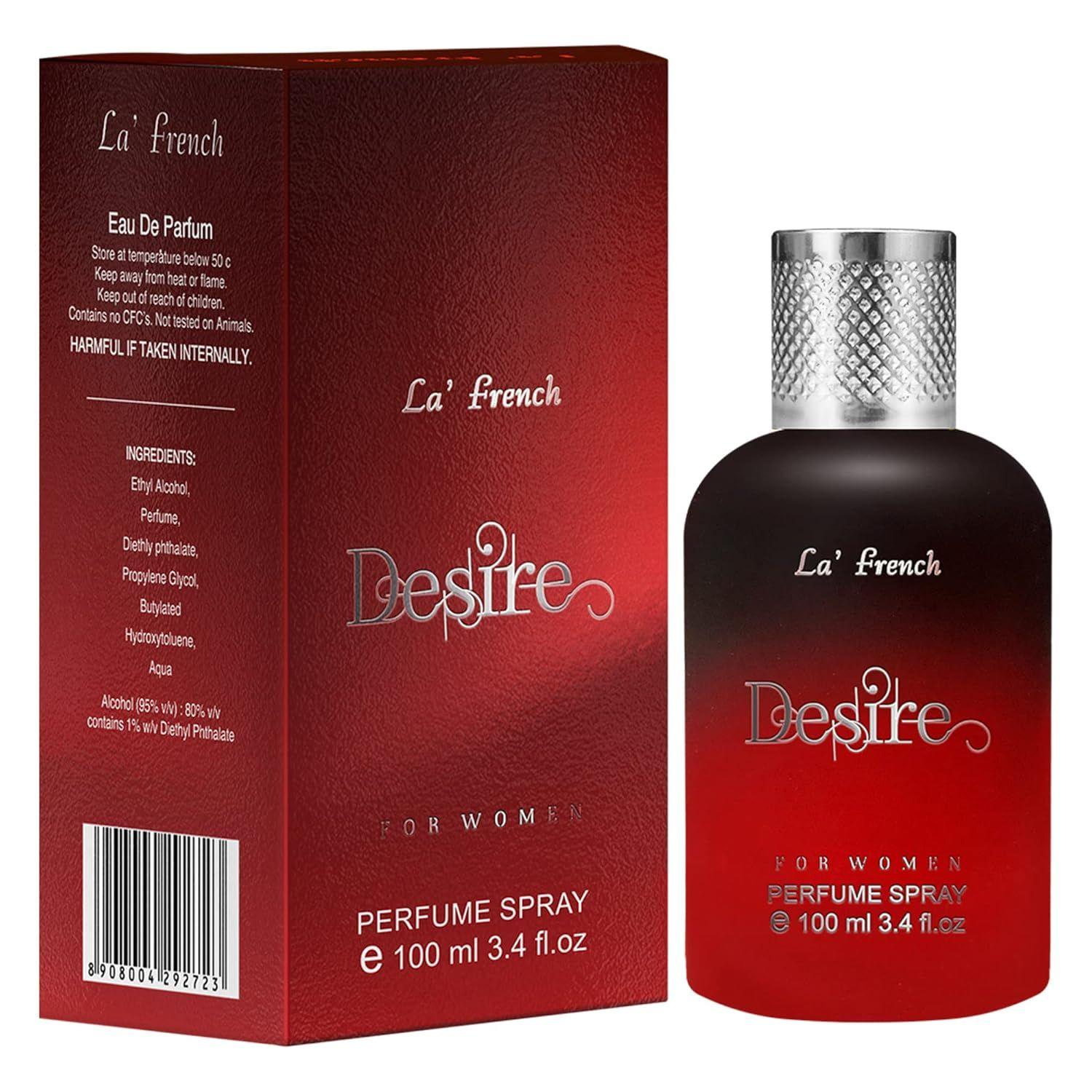 La French Desire Eau de Parfum - 100ml Perfume for Women | Intense Long Lasting Perfume | Premium Fresh Fragrance Scent EDP Spray 100ML