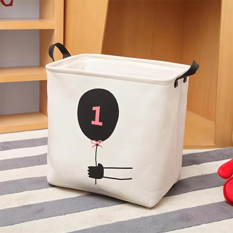 Simple Cartoon Cotton Linen Storage Basket Bedroom Dirty Clothes Storage Basket Big Capacity Home Sundries Storage Basket