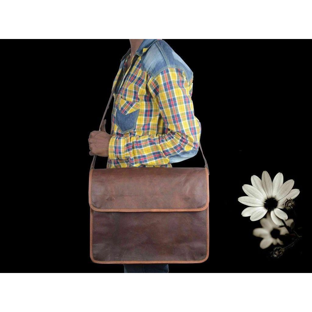 Men's Amazing Leather Messenger Shoulder School Satchel Laptop Briefcase Bag