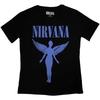 Nirvana Damen Slim Fit T-Shirt: Englisches Blau Mono OFFIZIELL NEU