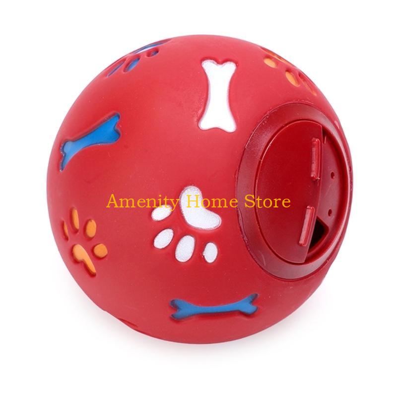 F26C Dog Chew Toy Vinyls Fillable Treat Ball Teething Toy for Aggressive Chewers Leak Food Toy for Teeth Clean Training