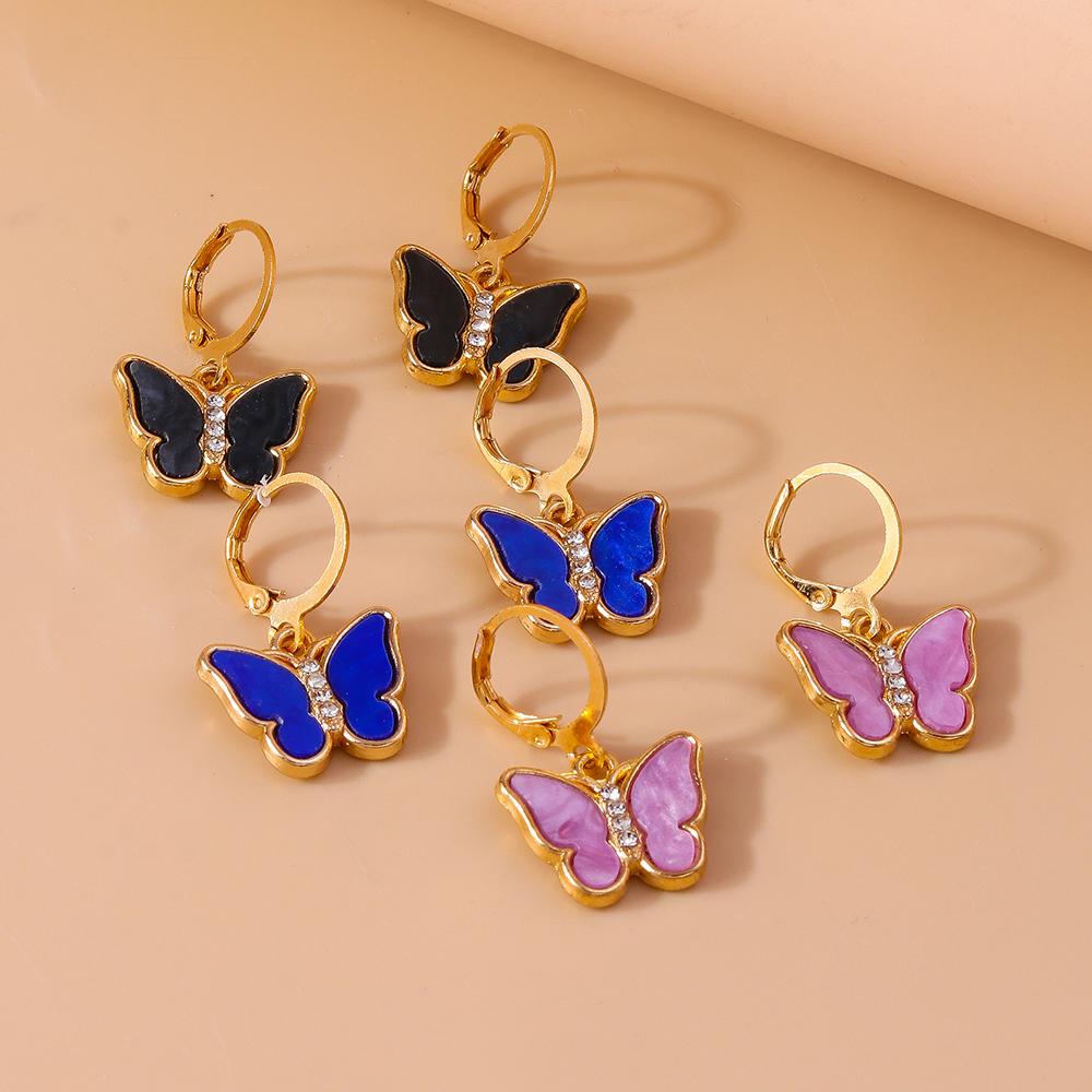 3pairs Cute Butterfly Earrings for Women Girls Dangle Earrings Party Jewelry Gifts