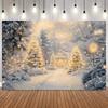 Christmas Theme Photo Backdrop Fantasy Snowflake Forest Xmas Tree Gifts Sparkling Stars Family Festival Photo Backgrounds3