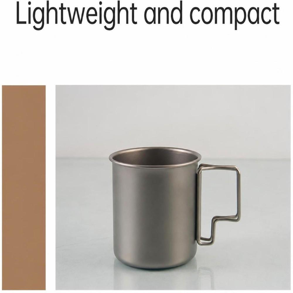 Foldable Handle Travel Coffee Mug Durable Outdoor Drinkware Reusable Camping Cup Hiking