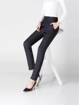 Damen Winter Daunenhose mit hohem Bund, schlankmachend - Warme Baumwolle, kältefest, elastische Passform für Mütter mittleren Alters und ältere Mütter