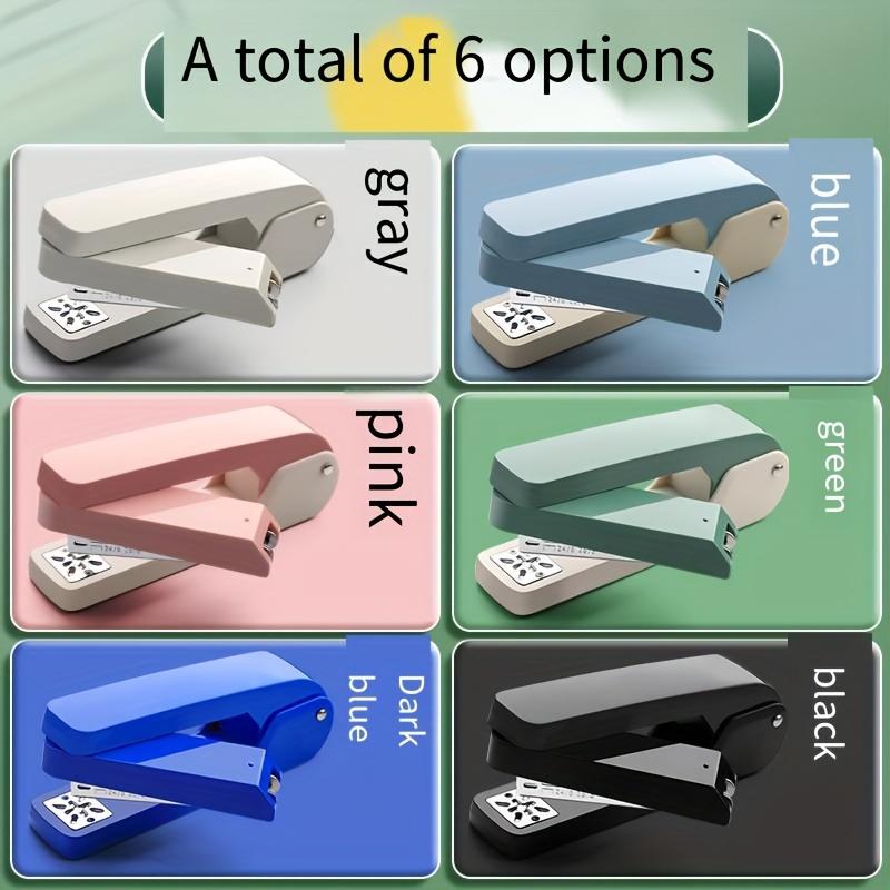 Rotating Stapler, Mechanical Desktop Stapler, Foldable Design, ABS Plastic, Flat Crown Shape, Labor-saving and Multifunctional