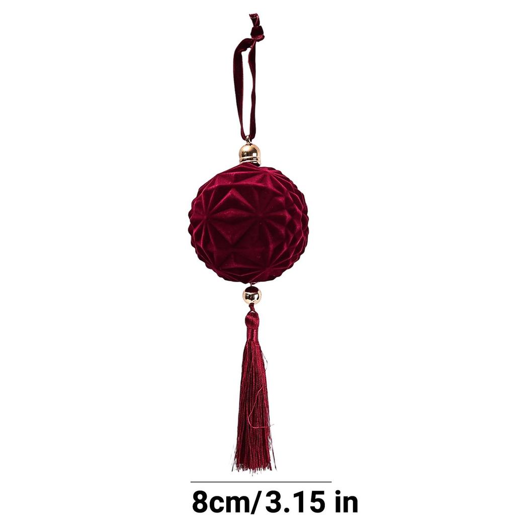 10/1PCS Velvet Wine Red Christmas Balls Christmas Tree Hanging Balls Party Decoration Christmas Spheres Pendant Burgundy Pendant