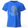 100% Cotton T-shirt with Fun Brain Power Print, Short Sleeve T-shirt with Soft and Breathable Round Neck, Peculiar Unisex Sty