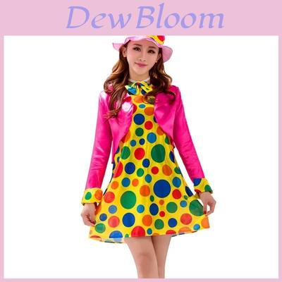 Clown-Cosplay-Kostüm für Erwachsene aus Polyesterstoff, perfekt für Mottopartys und Auftritte
