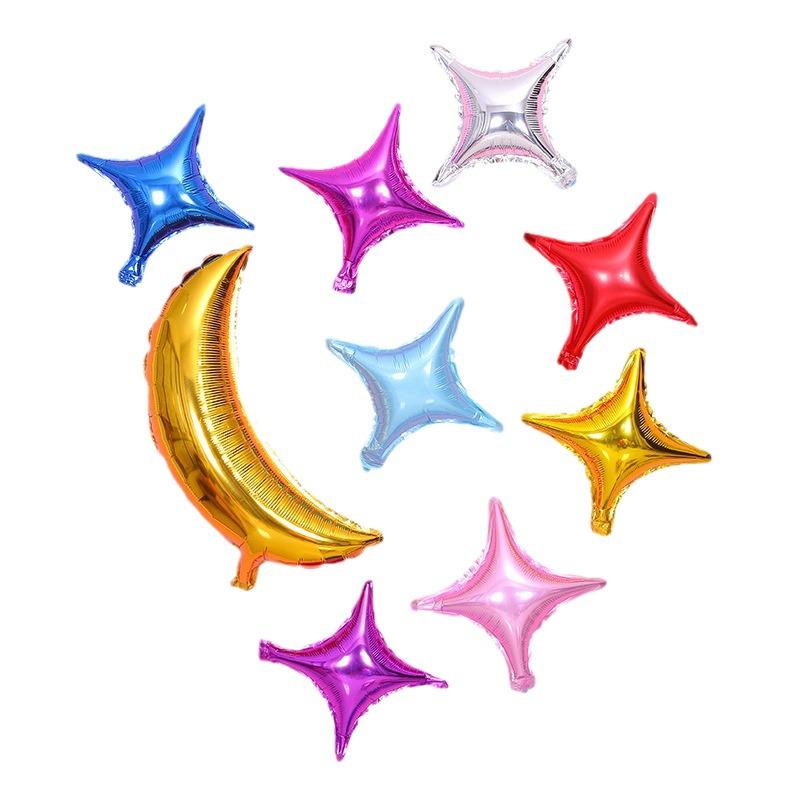 10" Four-Point Star Aluminum Foil Balloon for Birthdays and Parties
