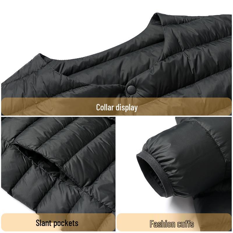 Men's Long Sleeve Down Jacket Liner, Wearable Inside & Outside for Autumn/Winter Warmth