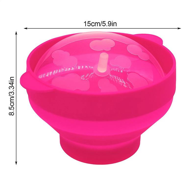 Microwave Popcorn Bowl Bucket Silicone DIY Red Popcorn Maker with Lid Chips