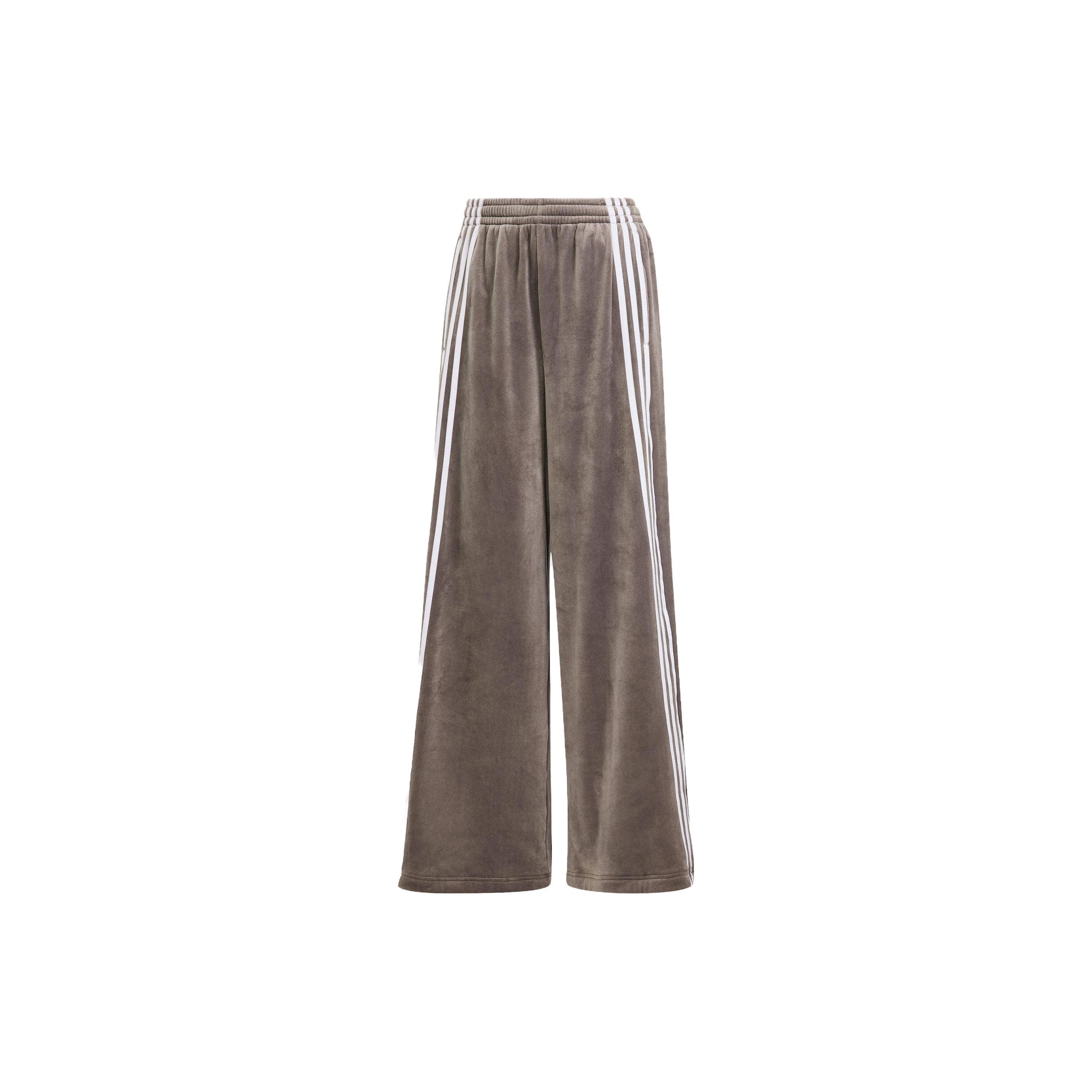 Adidas Originals Loose High-Waisted Striped Retro Sports Leisure Pants Women bottoms Gray IS4558 M