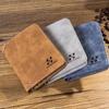 Men Retro Frosted Faux Leather Trifold Card Holder Clutch Purse Wallet Pockets