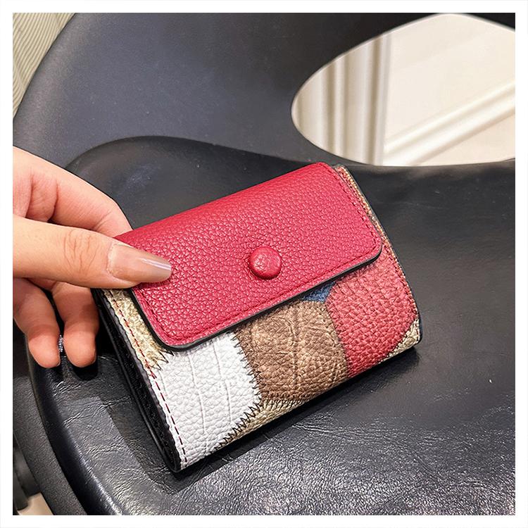 

Newly Women s Vintage Short Wallet Female Ethnic Style Contrast Color Card Holder Portable Coin Wallet for Ladies