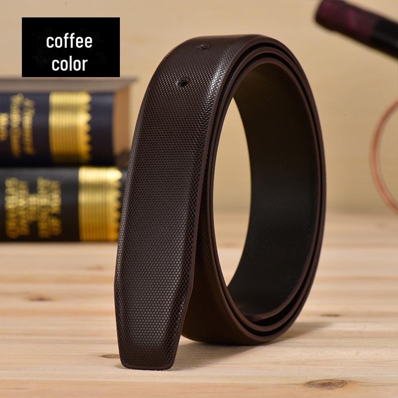 

Ремень из гладкой кожи 176 Grain с пряжкой - отделка Caviar and Pearl, 3,3 см 120 cm коричневый