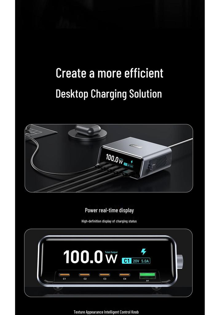 265W Gallium Nitride Multi-port Desktop Charger: Fast Charging Adapter for Mobile Devices