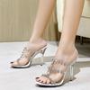 Damen Sexy Heels Sandalen 11cm High Fashion Heels Mädchen Schuh Slipper High Heel Lackleder Pumps Kristall Absatz Sandalen