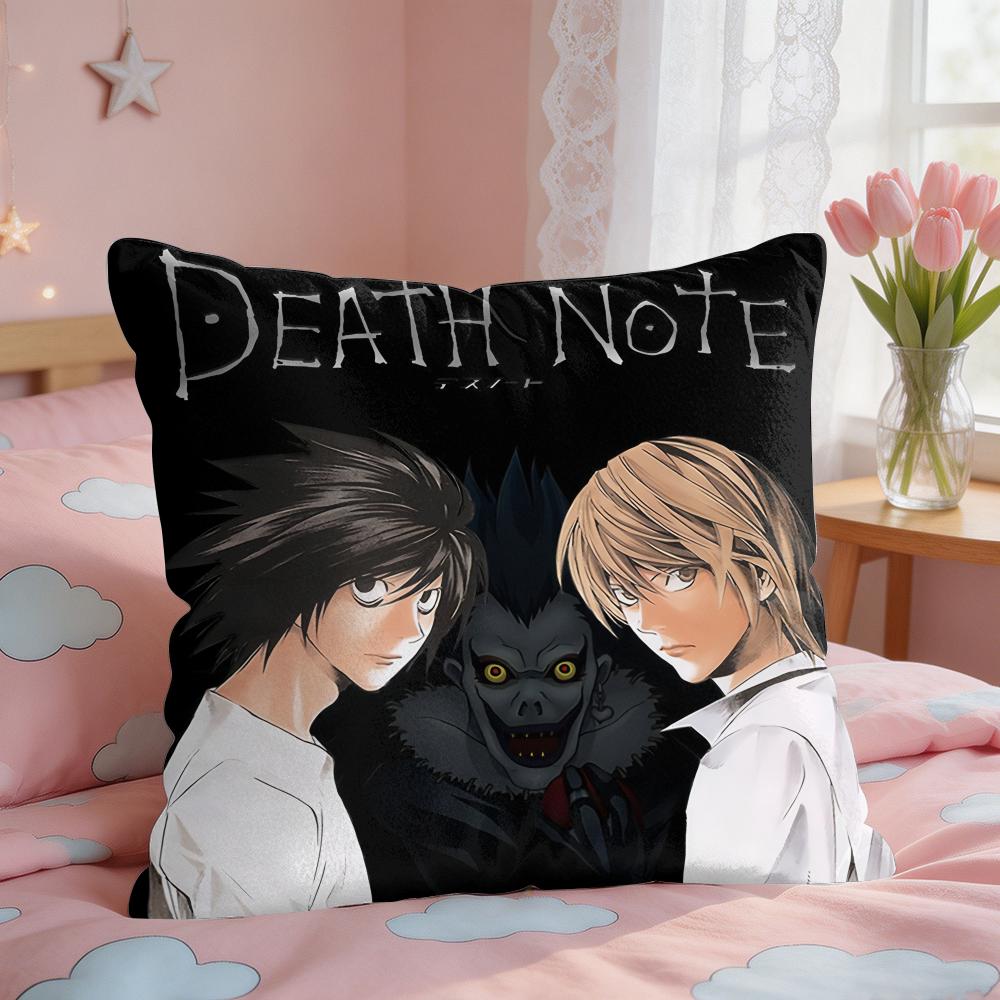 Anime DDeath NNote Cushion Cover Square Short Plush Pillow Case Living Room Sofa Home Decor Funda X