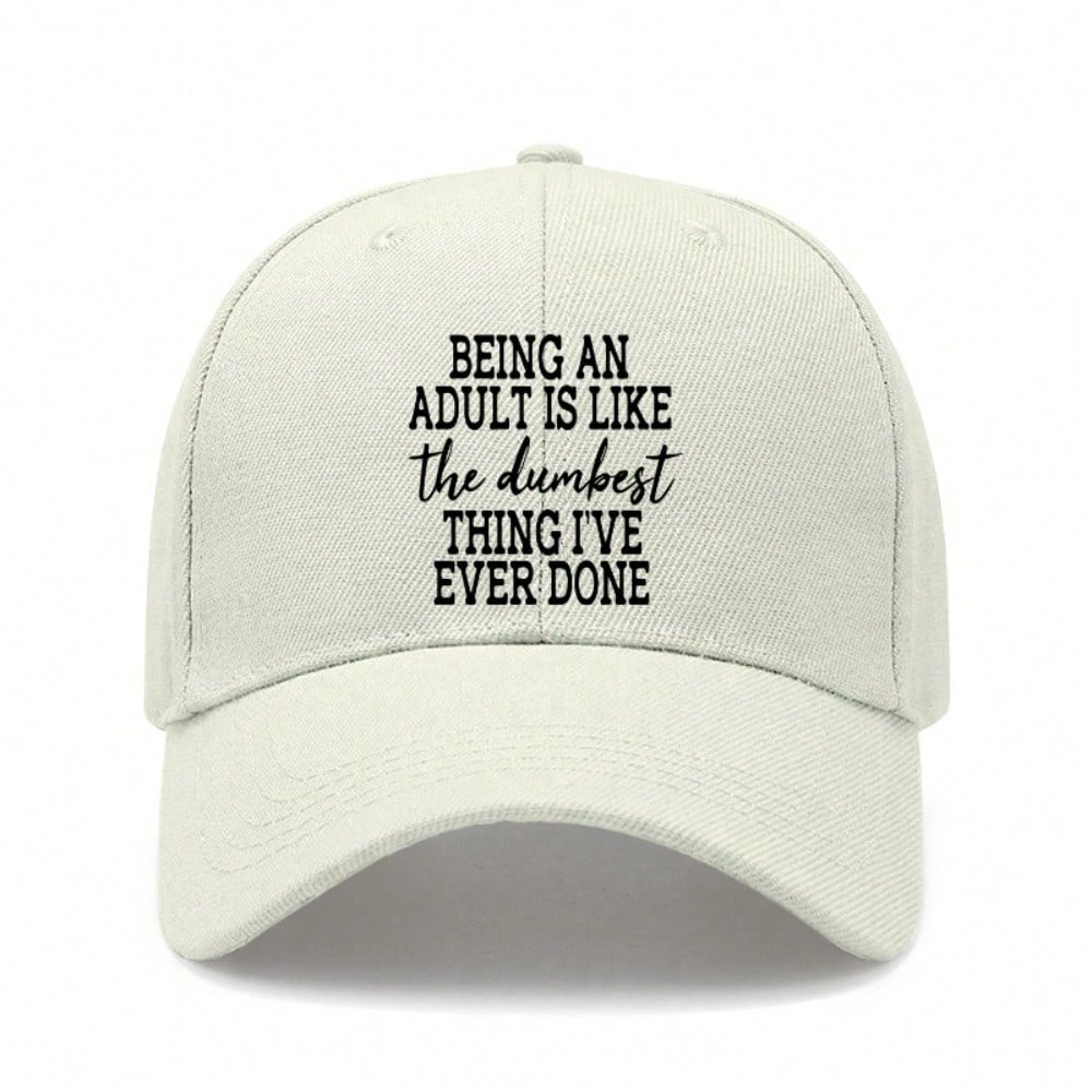 Funny Adult Baseball Cap, Printed with Funny Words. Polyester, Adjustable & Breathable. Unisex Casual Hat for Outdoor Sports.