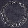 Trendy Cool Double-Layer Metal Waist Chain with Moon Pendant for Jeans - Hip Hop Street Style for Men & Women