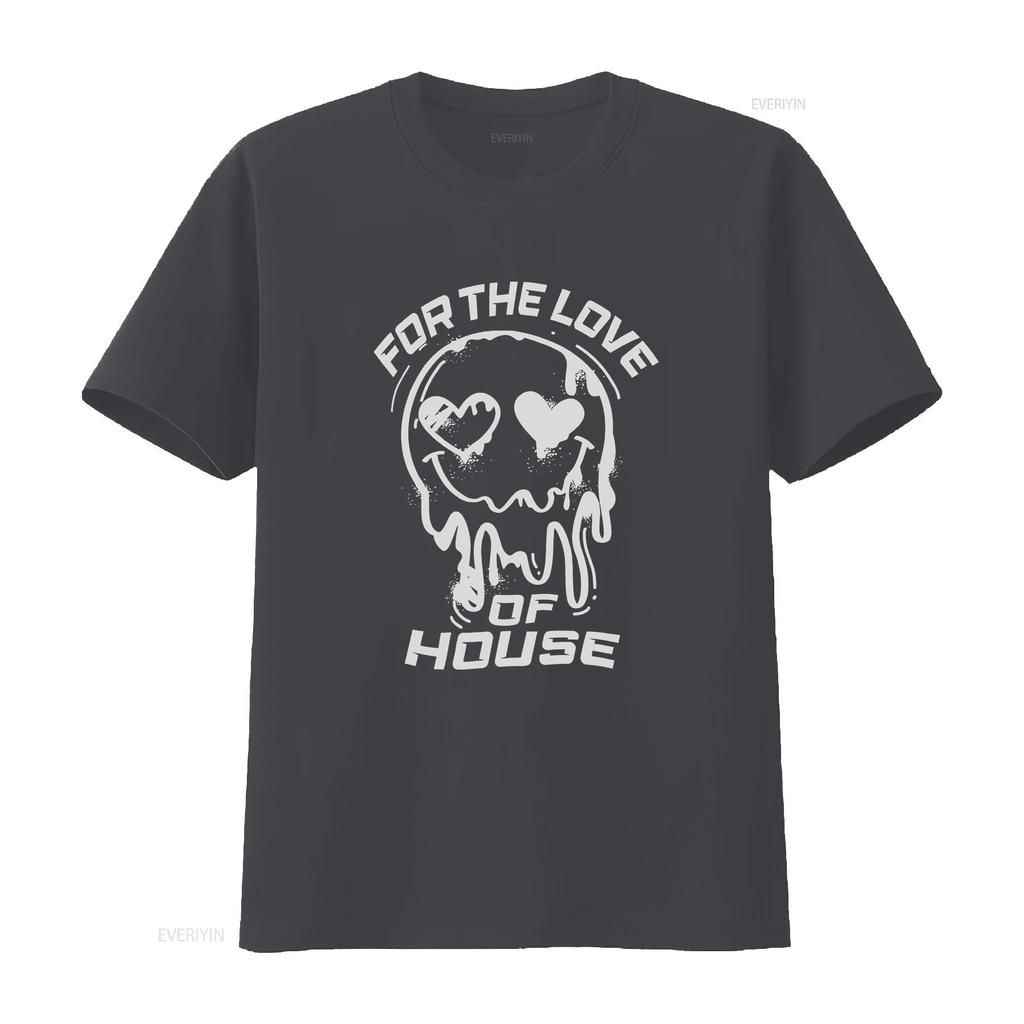 House Music T shirt For The Love Of Rave Clothing Party DJ Lovers vintage Washed Stylish graphic Stretched Soft Versatile