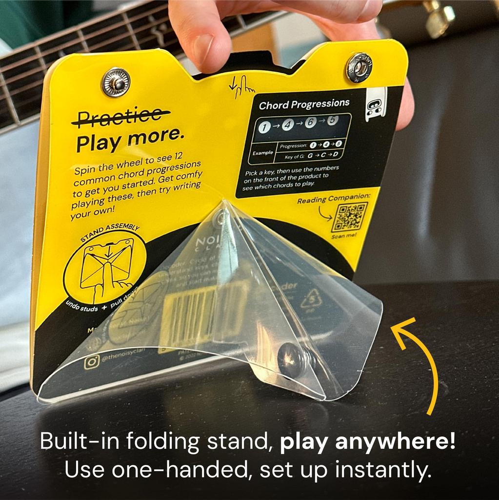 Circle of Fifth Wheel Tool with Built-in Stand - Music Theory Chord & Key Decoder for All Instruments - Easily Learn Progressions, Scales & Keys -