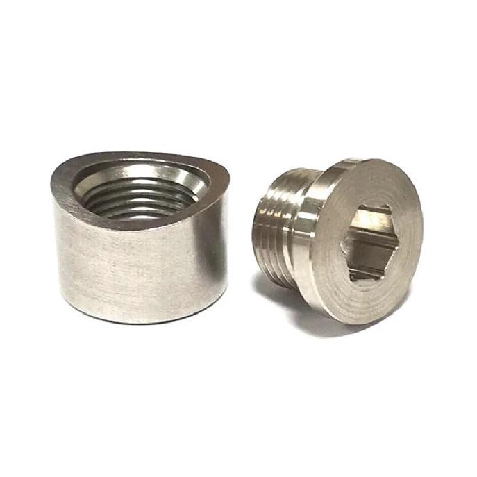 Нержавеющая сталь Проставка для кислородного датчика Заглушка Проставка База с прорезями Гайка M18x1.5 Универсальная JXSS007C