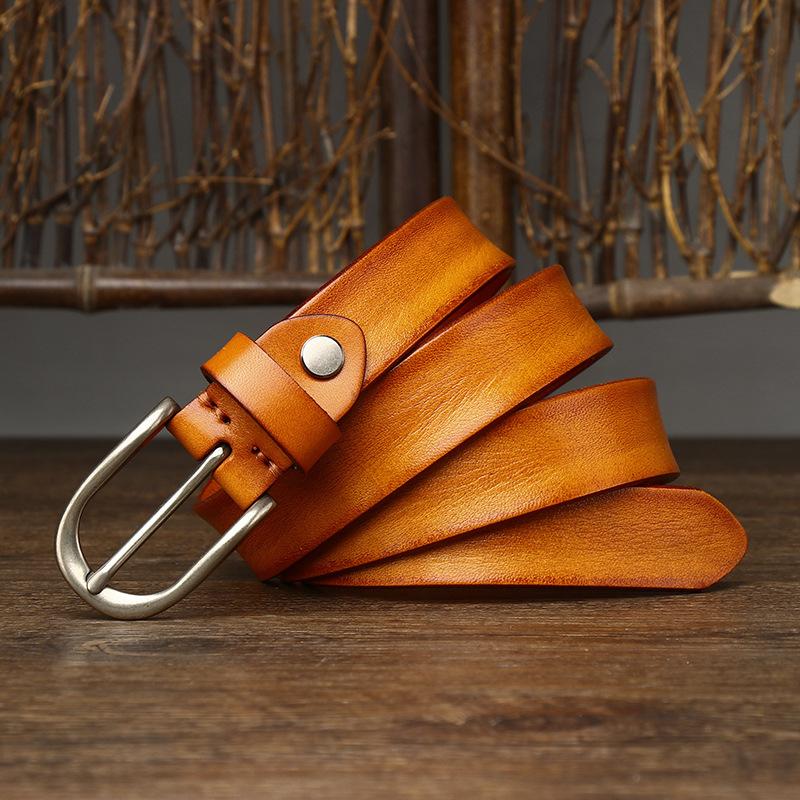 

2,8 см в ширину модный ретро плиссированный ремень женский первый слой коровьей кожи повседневный универсальный ремень для джинсов 120cm