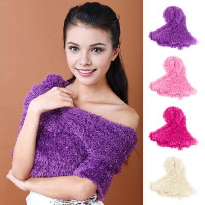 Women Scarf Bright Color Thick Plush Scarf Outdoor Travel Beach Multi-Functional Neckwear Versatile Decorative Accessory