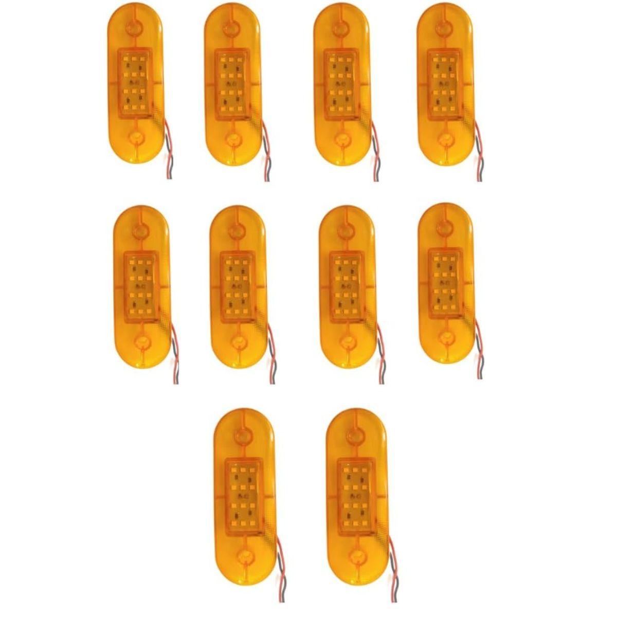 

10 PCS Amber LED Rear Side Marker Clearance Lights 12V for Truck Trailer RV Bus Boat | Waterproof Flat Base бурштин